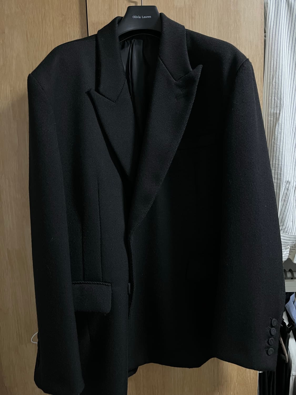 L Stu 오버핏 더블 블레이저 블랙 상품이미지4