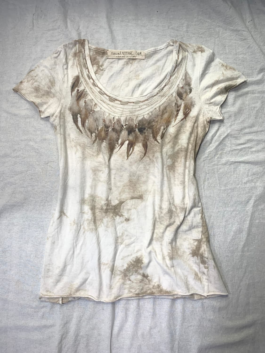G.O.A feather print t-shirt   상품이미지1
