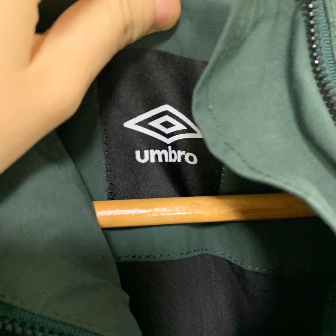 엄브로 후드 롱 코트 바람막이 자켓 다크 그린 빈티지 상품이미지5