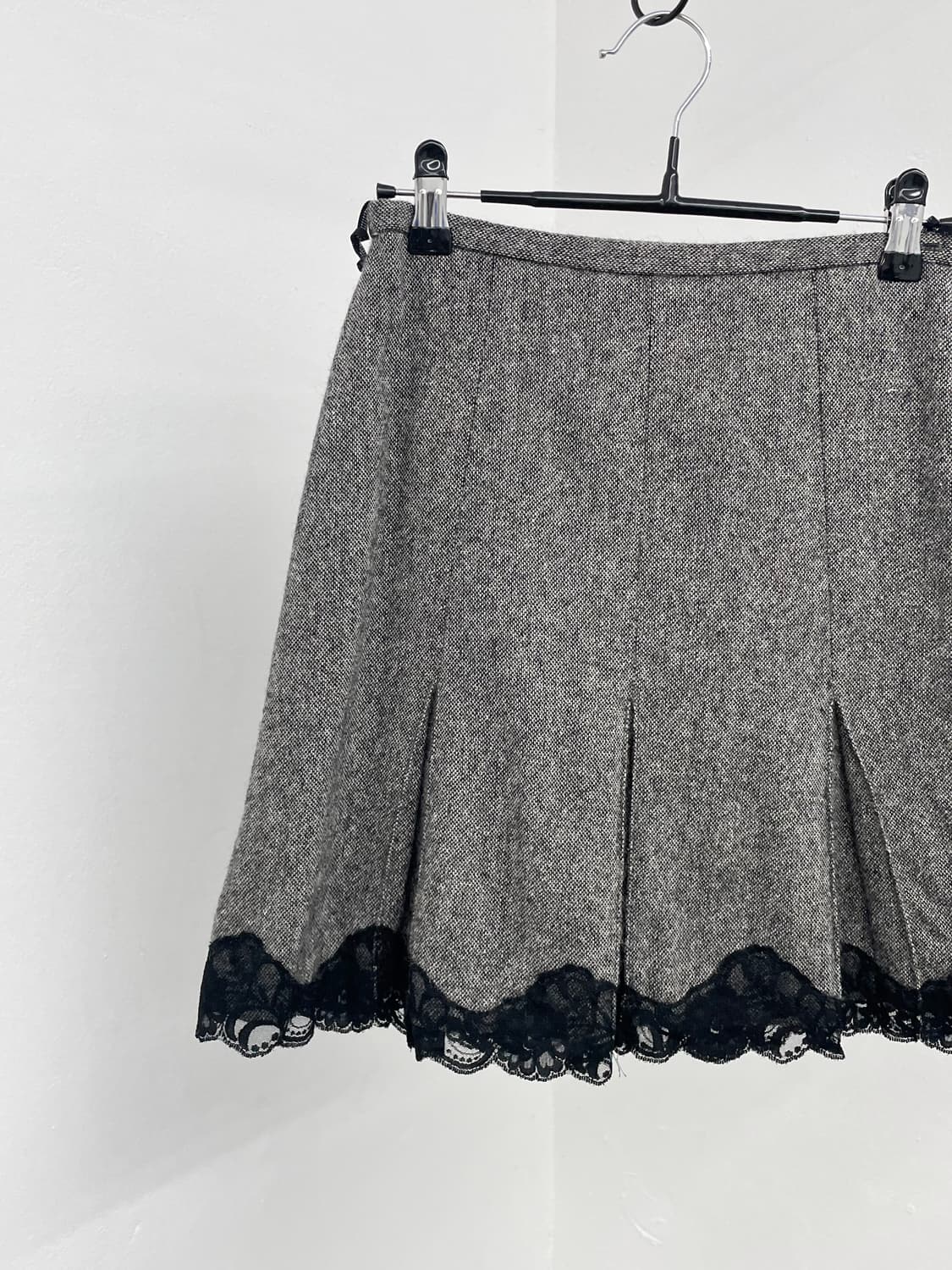울 플리츠 레이스 스커트 상품이미지3
