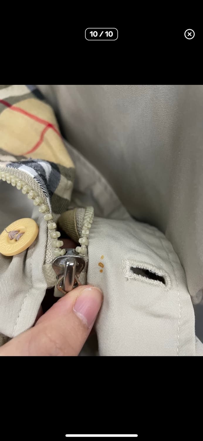 버버리 자수로고 베이지 카라넥 자켓 A3020 상품이미지10