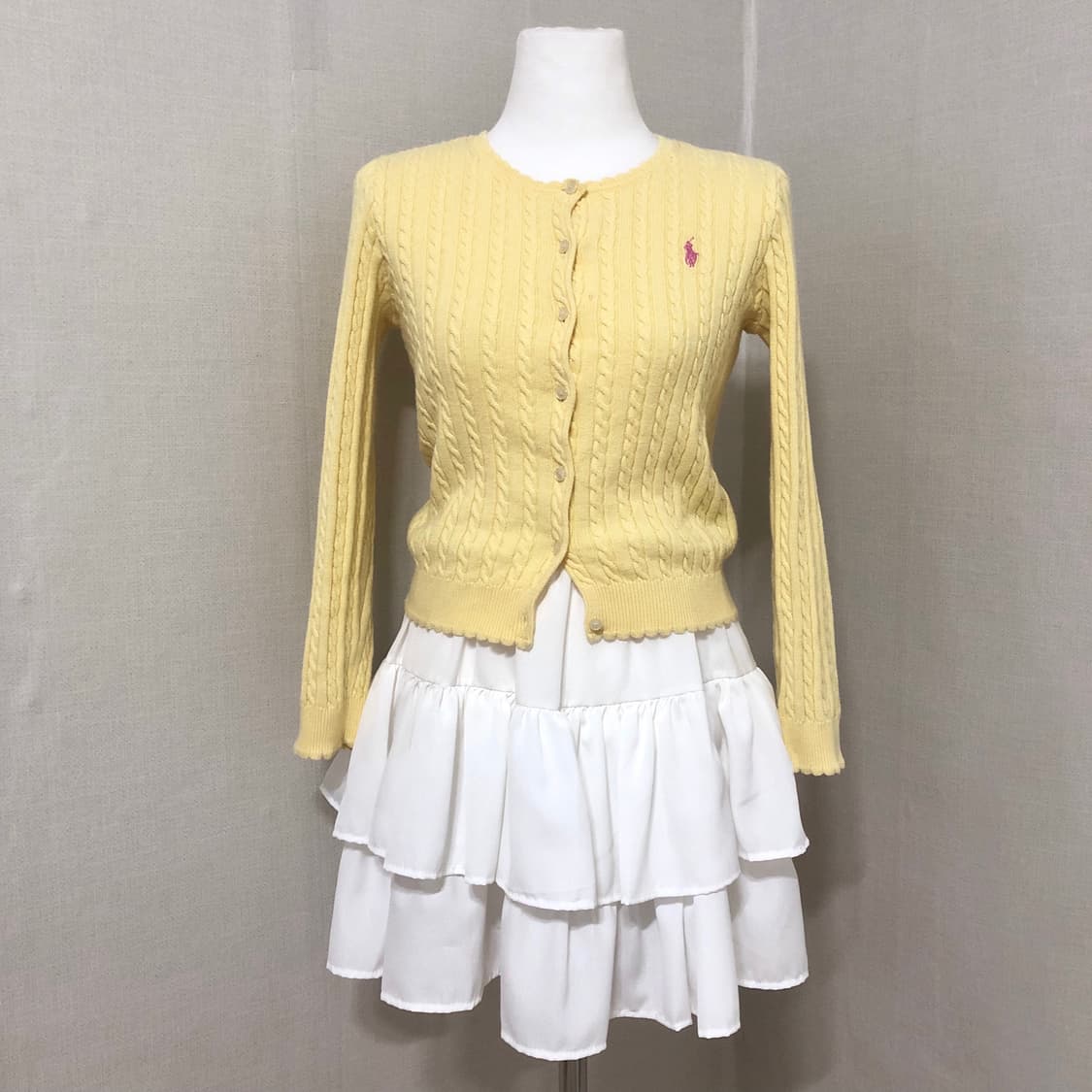 폴로 연노랑 프릴 가디건  상품이미지1