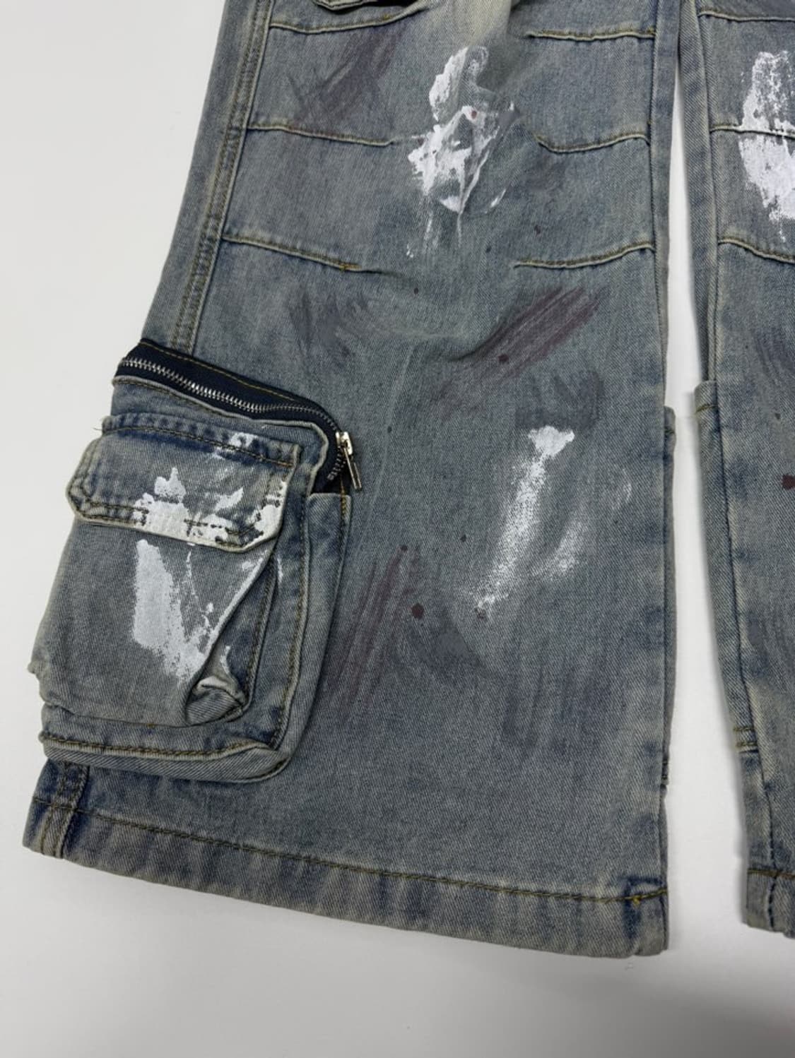 VTG PAINTED MULTI-POCKET DENIM JEANS 상품이미지6