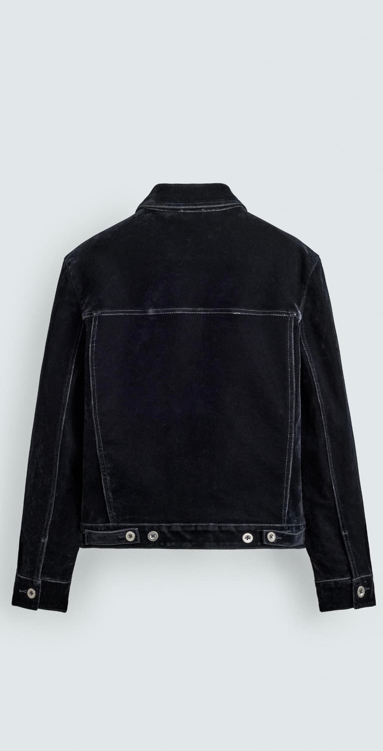 ZARA 자라 플록 벨벳 자켓 트러커 S 상품이미지8