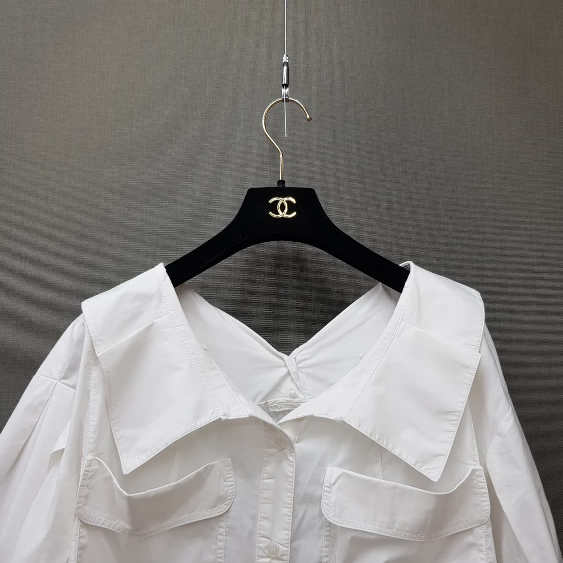 오즈세컨 2022 빅카라 플랩포켓 반팔 셔츠블라우스 M사이즈 상품이미지2