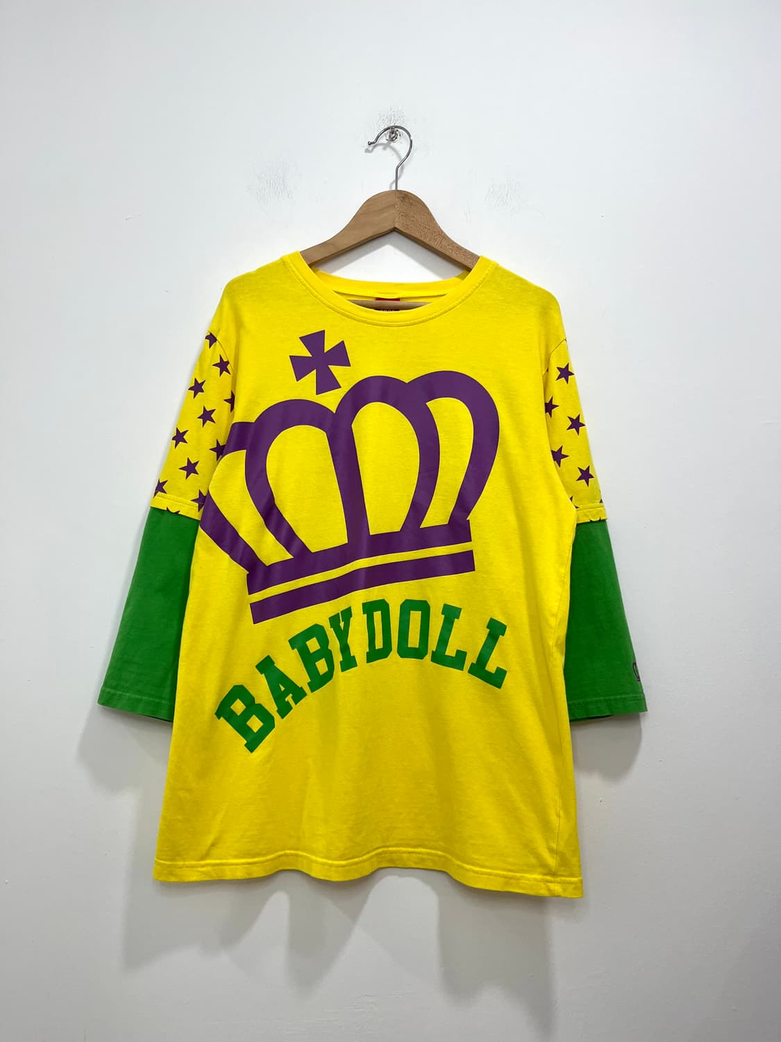 y2k baby doll 왕관 별 레이어드 롱슬리브 티셔츠  상품이미지1