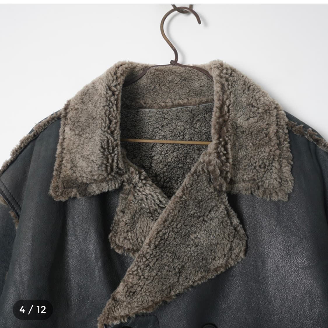 양가죽 무스탕 미디 코트 상품이미지4