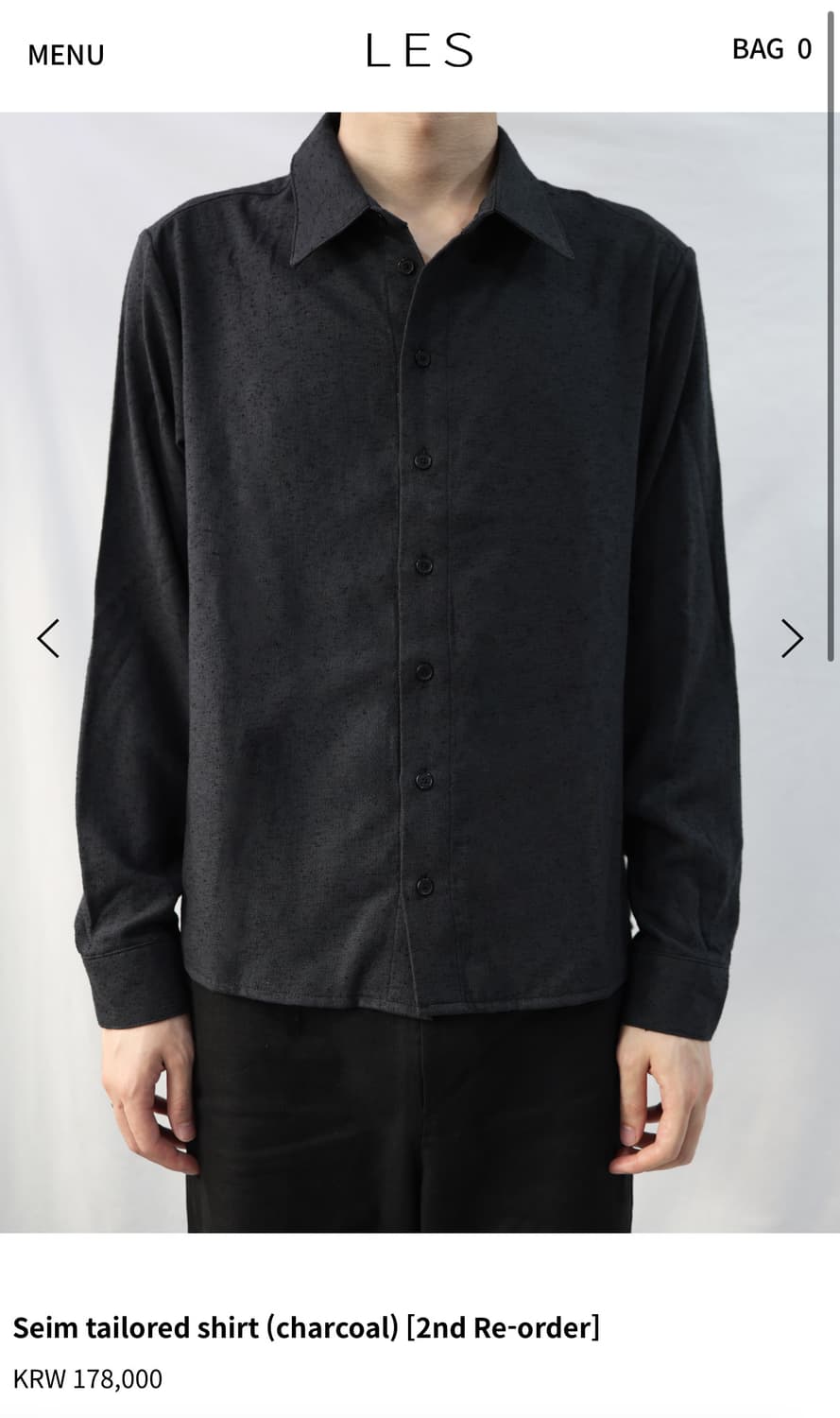 Seim tailored shirt (charcoal) 상품이미지1