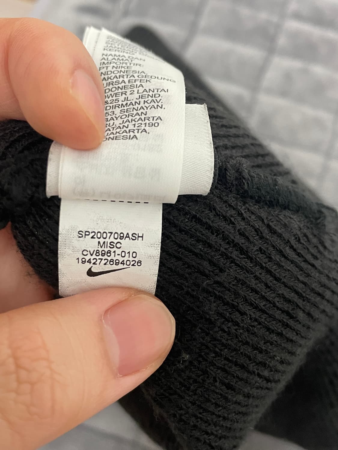 나이키x스투시 커프 비니 블랙 초판(빅 로고) 상품이미지2