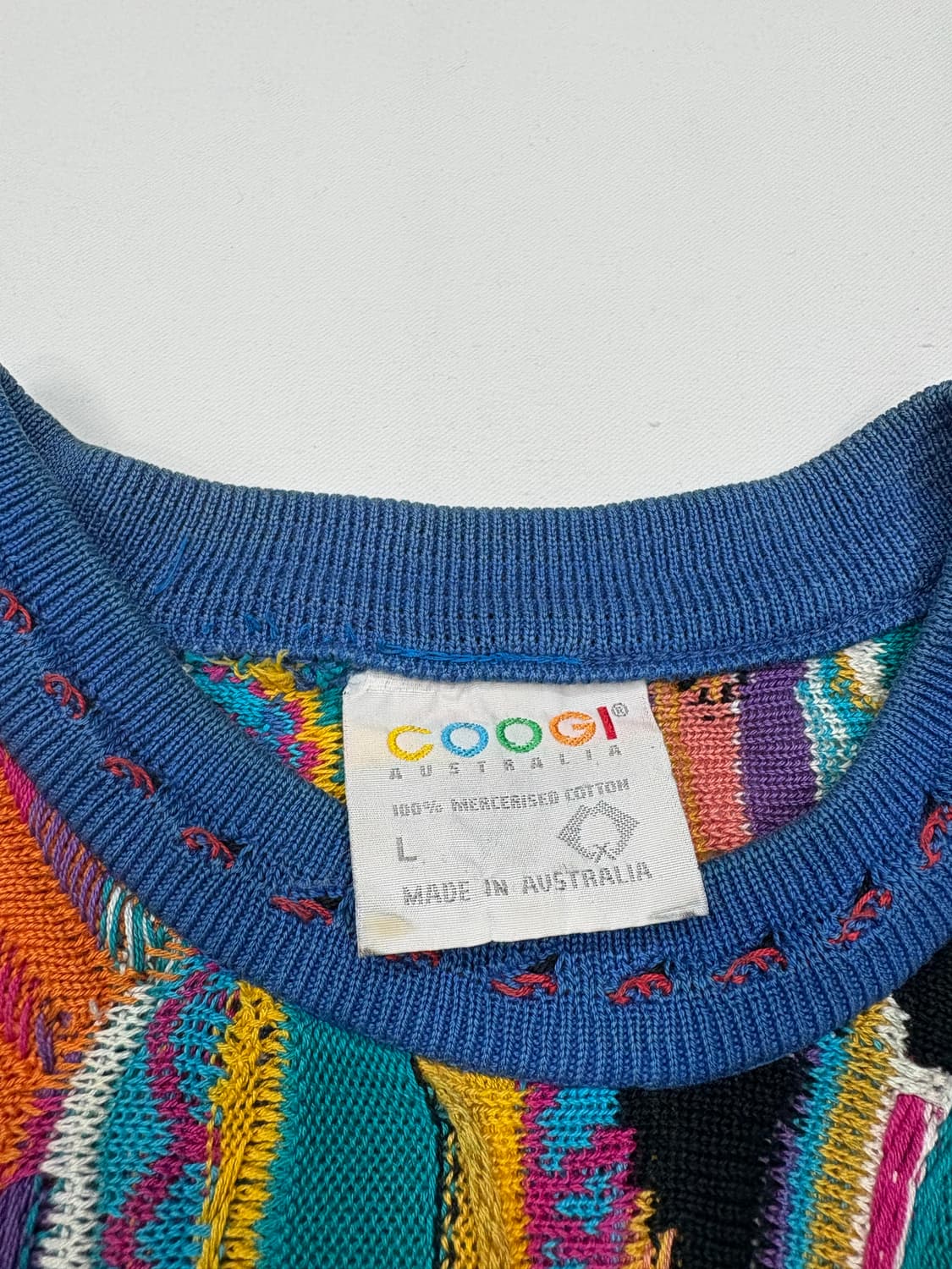 쿠지 COOGI 레인보우 입체 멀티 컬러 케이블 니트 상품이미지9