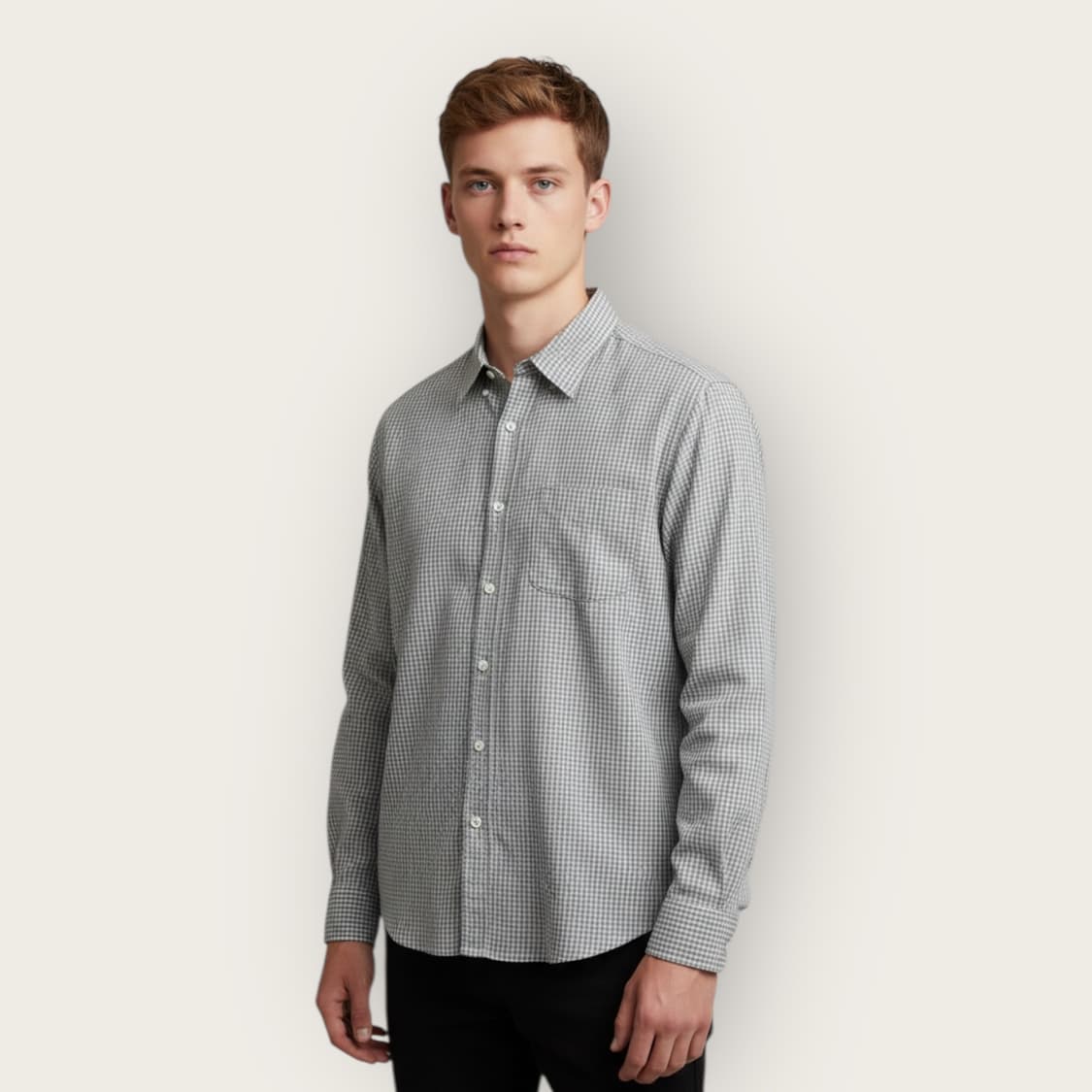 L/ 로로피아나 체크패턴 코튼 셔츠 상품이미지1