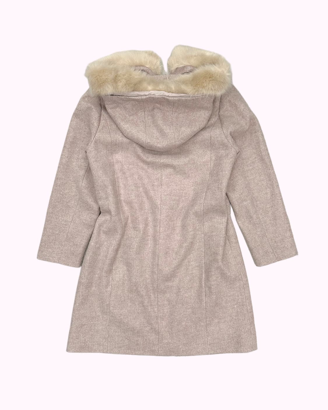 pink melange fur hood duffle coat 상품이미지4