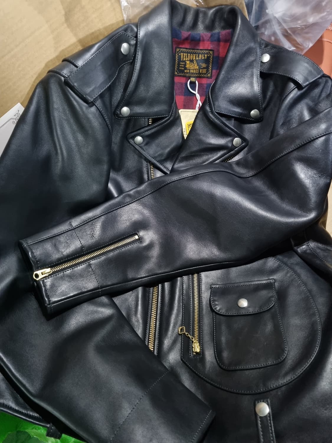 Veluokldly 부코 j24 소가죽 d포켓 더블라이더 자켓 2xl 상품이미지5