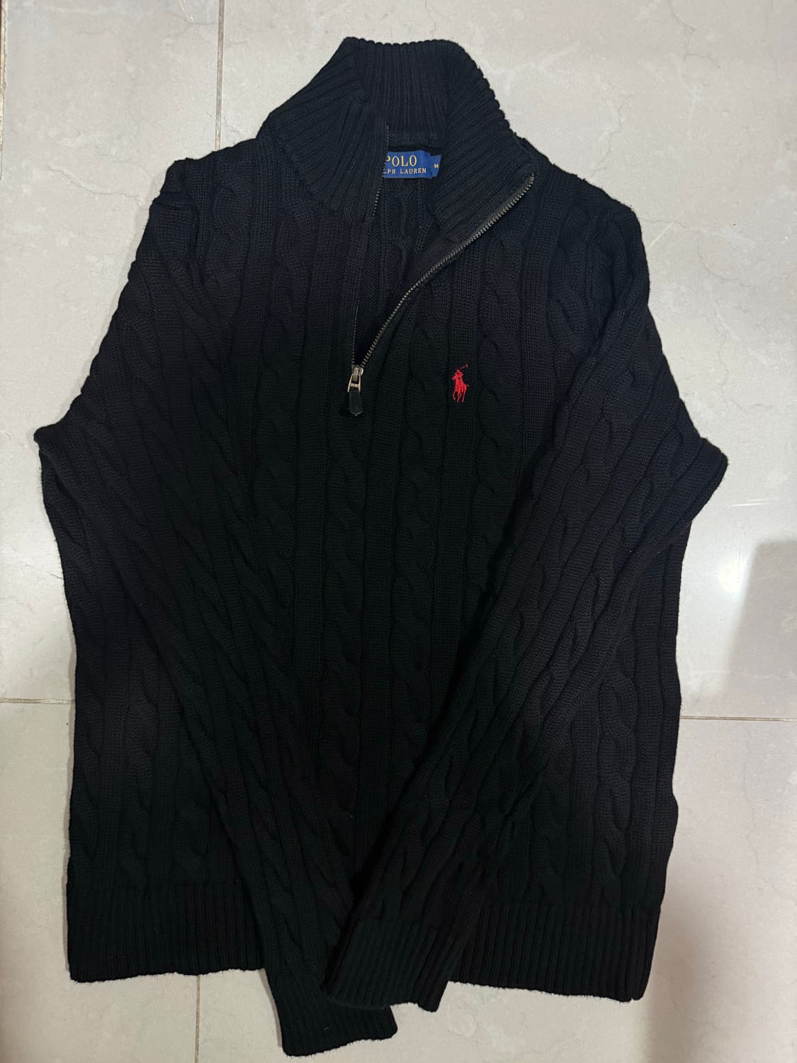 신형 백화점판  폴로 케이블 반집업 니트 상품이미지1