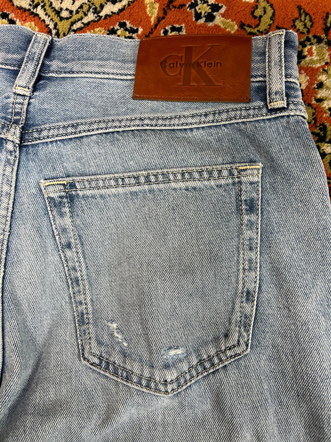 [28] 캘빈클라인 90s 스트레이트 연청 데님팬츠 상품이미지5