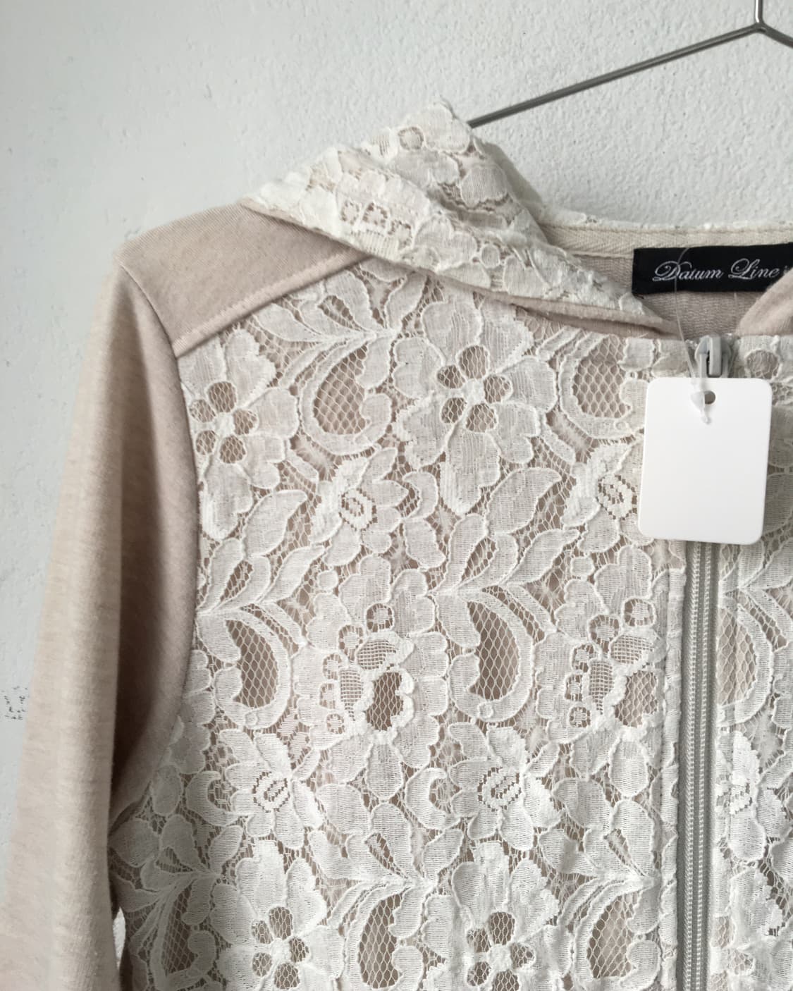 Lace trimming hood zip up 상품이미지5