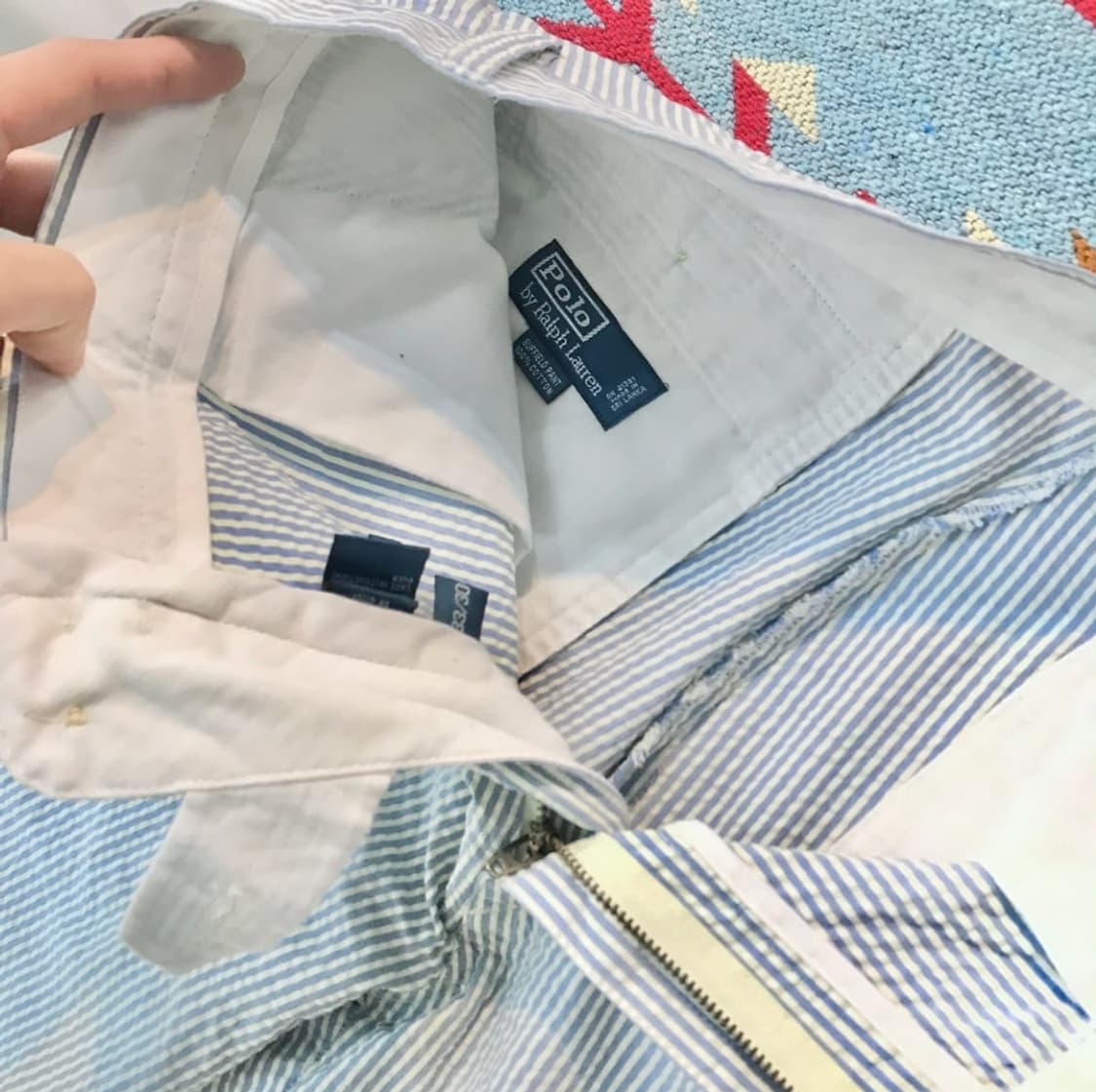 폴로 시어서커 스카이블루 스트라이프 바지 상품이미지4