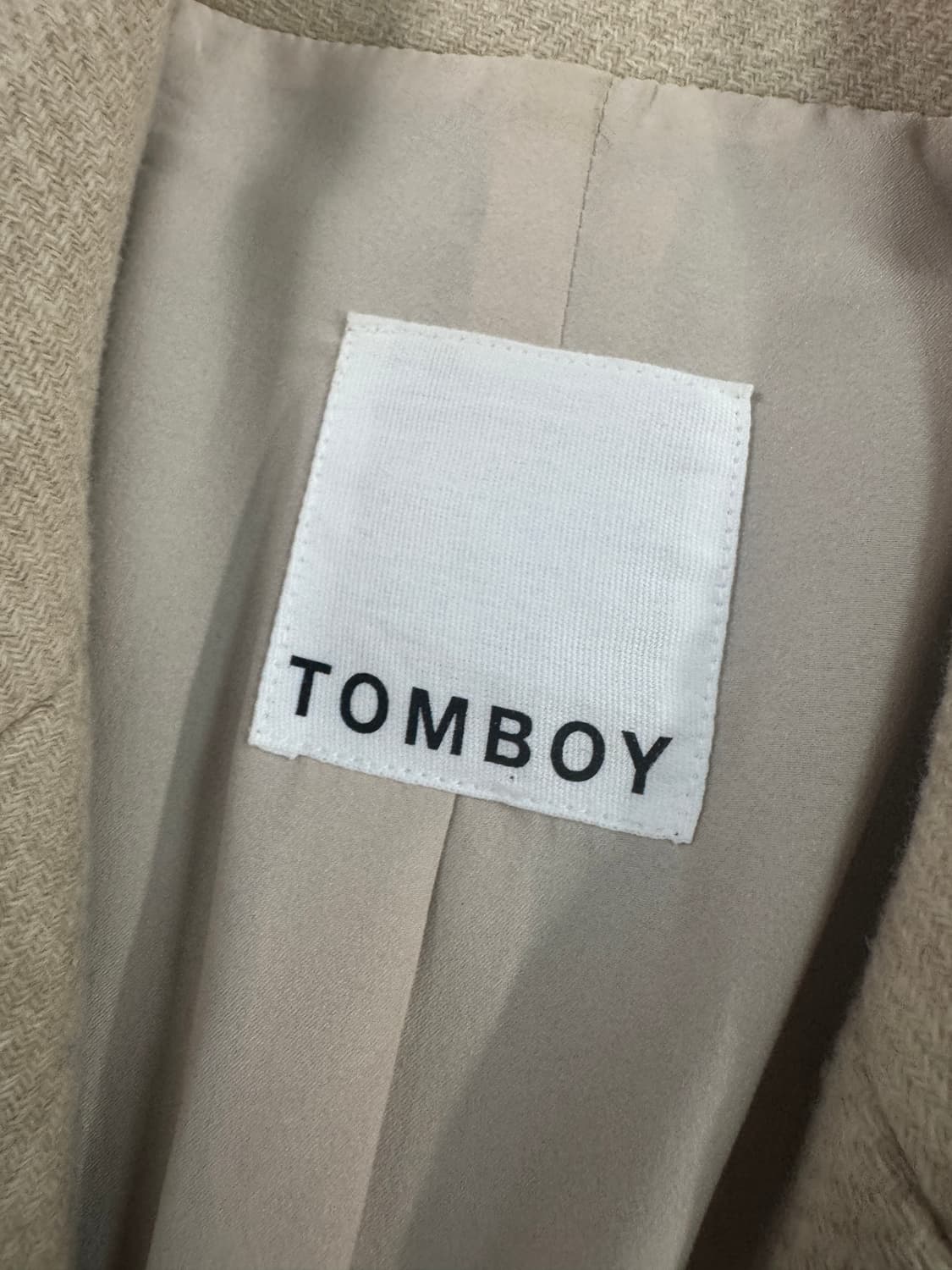 여성 톰보이 Tomboy 귀여운 베이지 더블 코트 상품이미지3