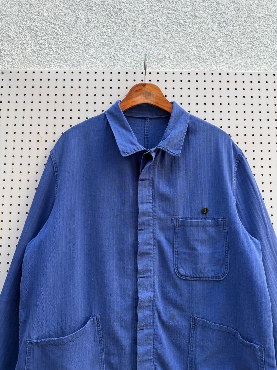1970s FRENCH INK BLUE HBT 헤링본트윌 프렌치워크자켓 상품이미지6