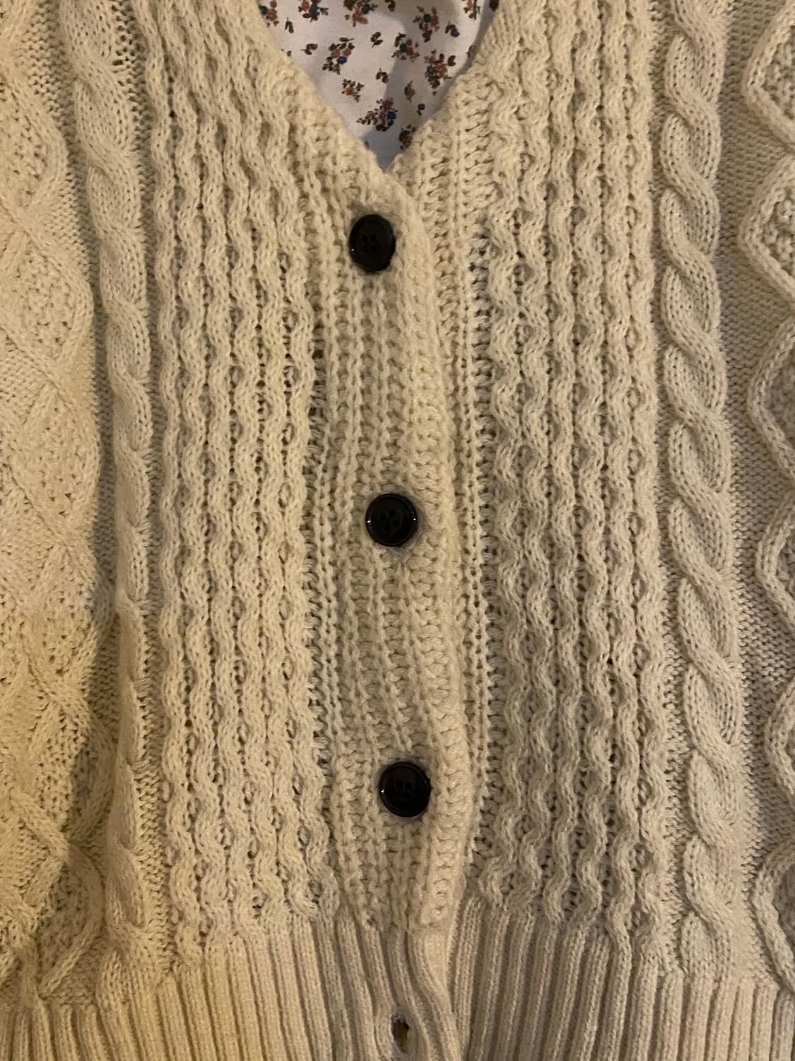 [세트] 빈티지 모리걸 꽈배기 니트가디건 잔꽃 목폴라 이너 상품이미지2