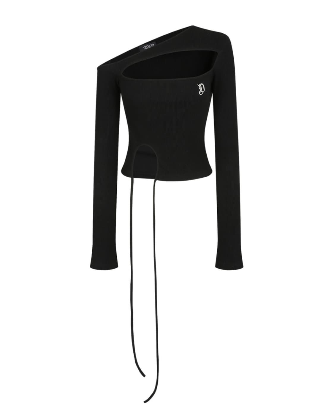 오도어 슬릿 탑 블랙 긴팔 티셔츠 상품이미지3