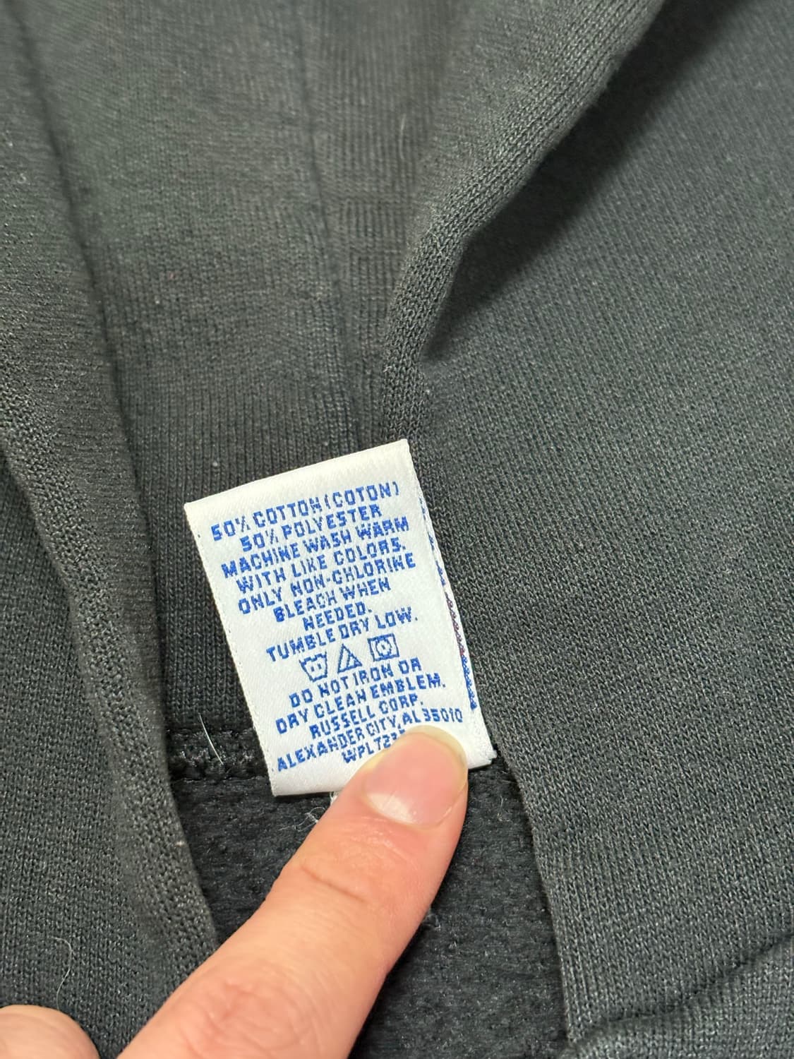 90s 빈티지 러셀 후드집업 블랙 상품이미지6