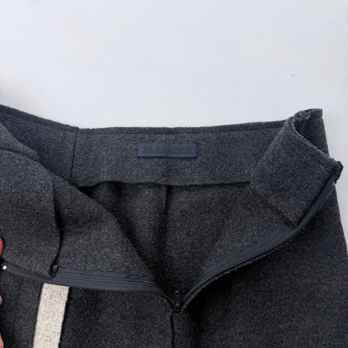 질샌더 투톤 패널 울 스커트 상품이미지4