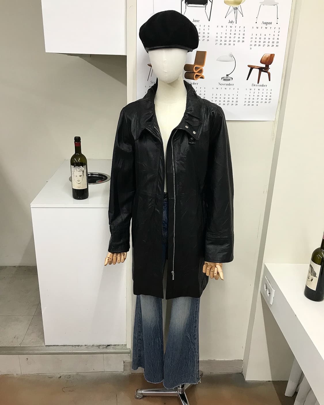 발망 레더 하프 코트 상품이미지5