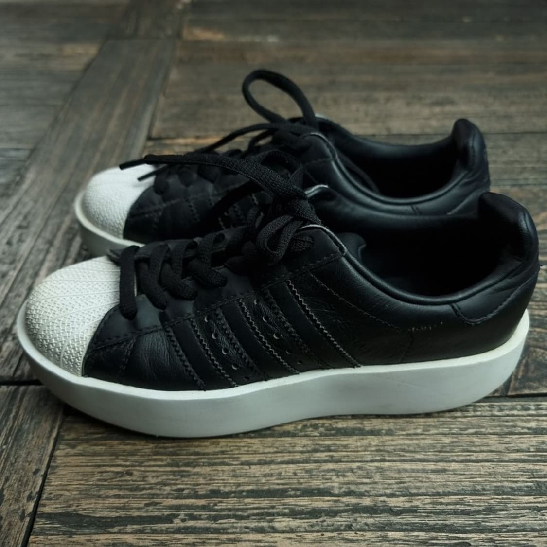 [아디다스] 마스토돈 맛 플랫폼 슈퍼스타 블랙 M19794 상품이미지4