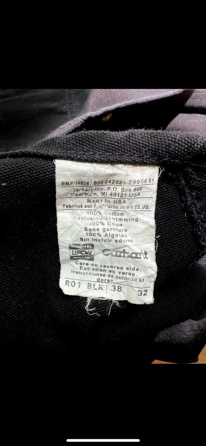 [USA made] 칼하트 OG 더블니 블랙 오버롤 38x32 상품이미지5