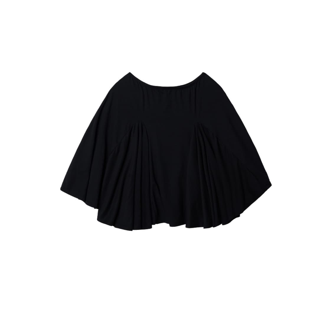 파이시스 플레어 패널 미디 스커트_블랙 상품이미지1