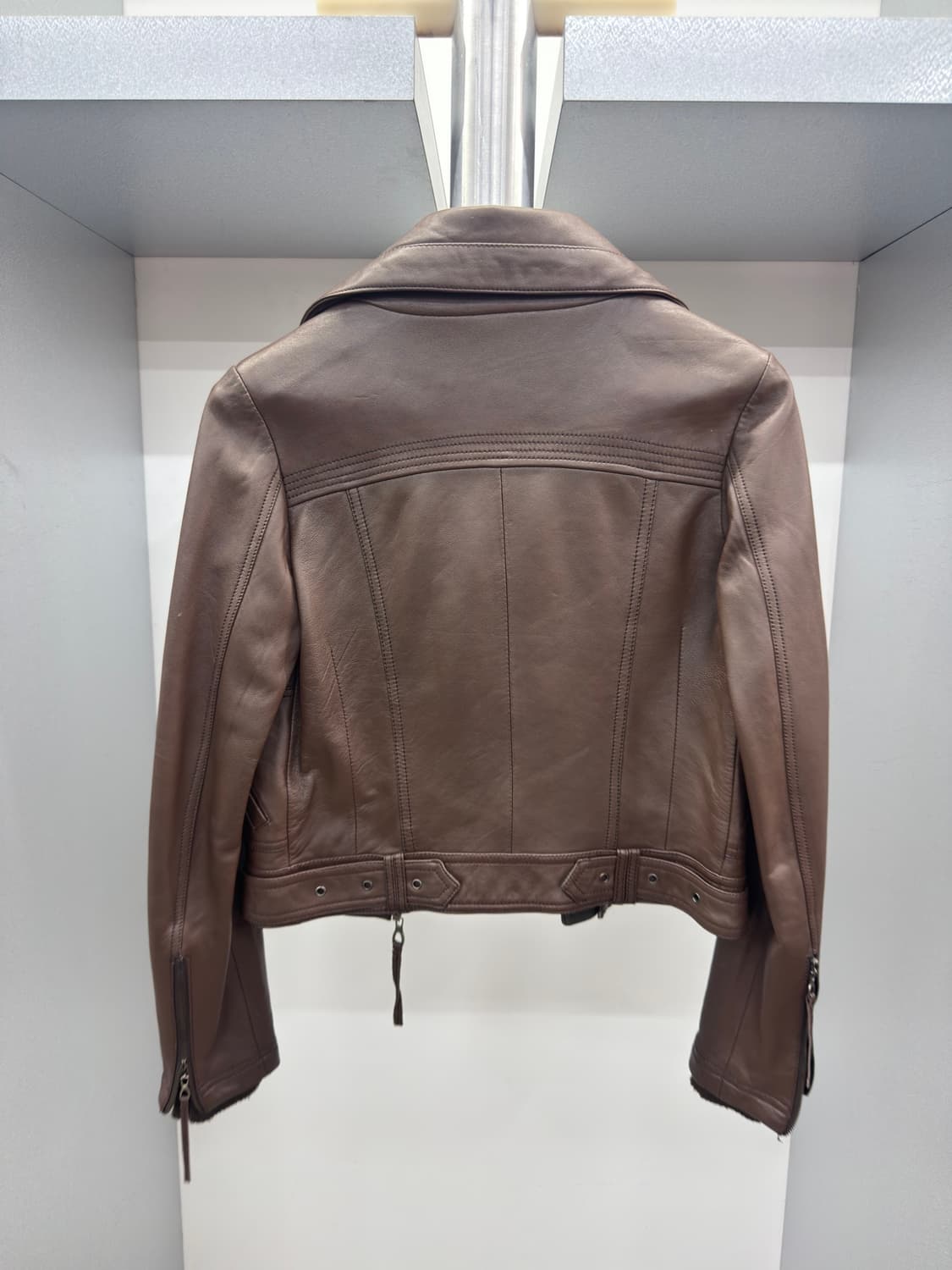 High-neck lamb leather jacket 상품이미지5