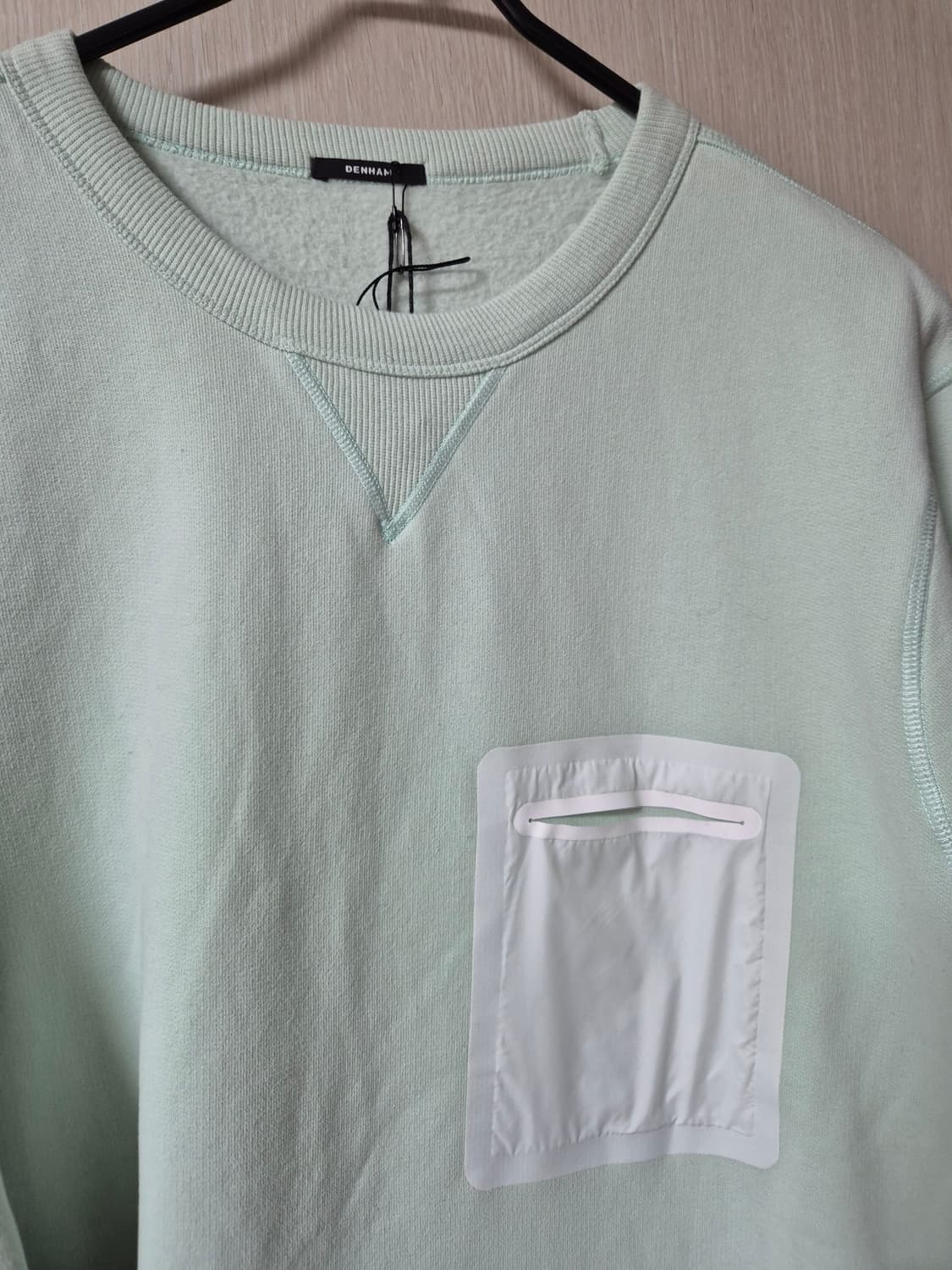 (새제품) DENHAM 덴함 포켓 맨투맨 민트 스웻셔츠 라지 상품이미지3