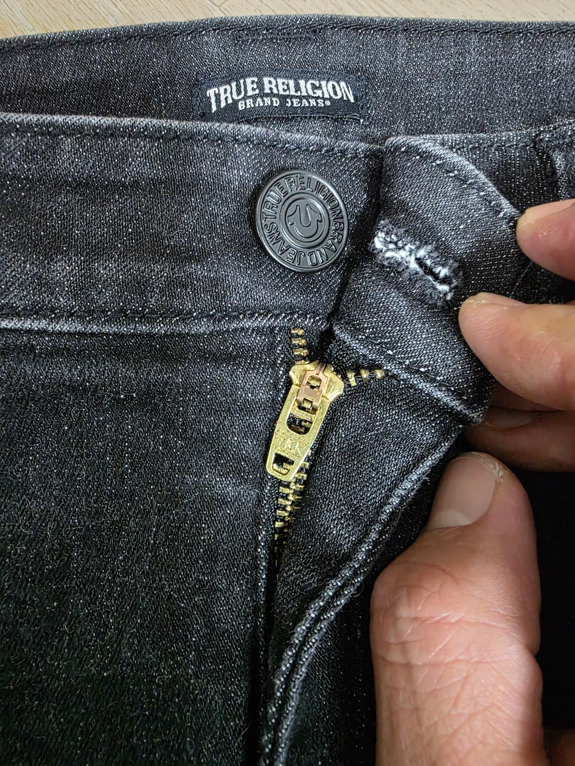 트루릴리전 부츠컷 흑청 기모 데님 팬츠 32 상품이미지8