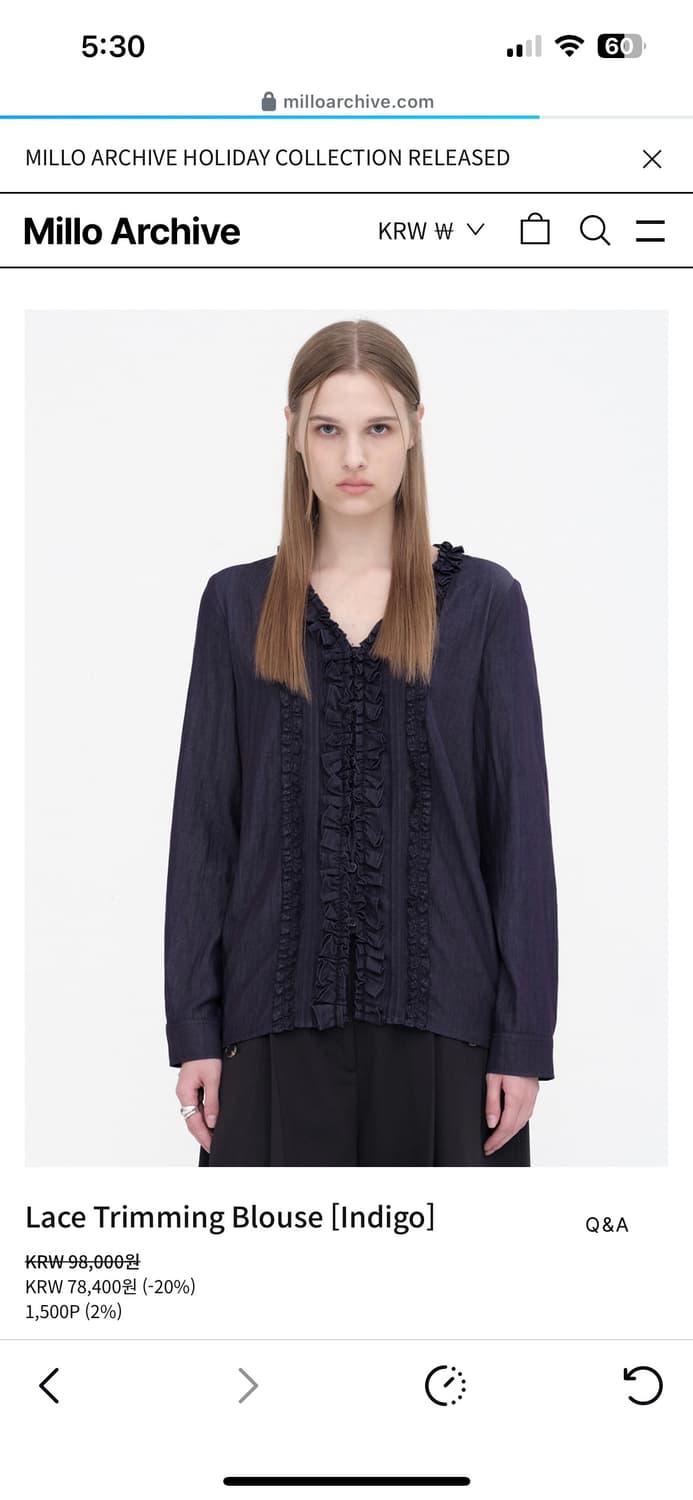 밀로우먼 레이스 블라우스 상품이미지1