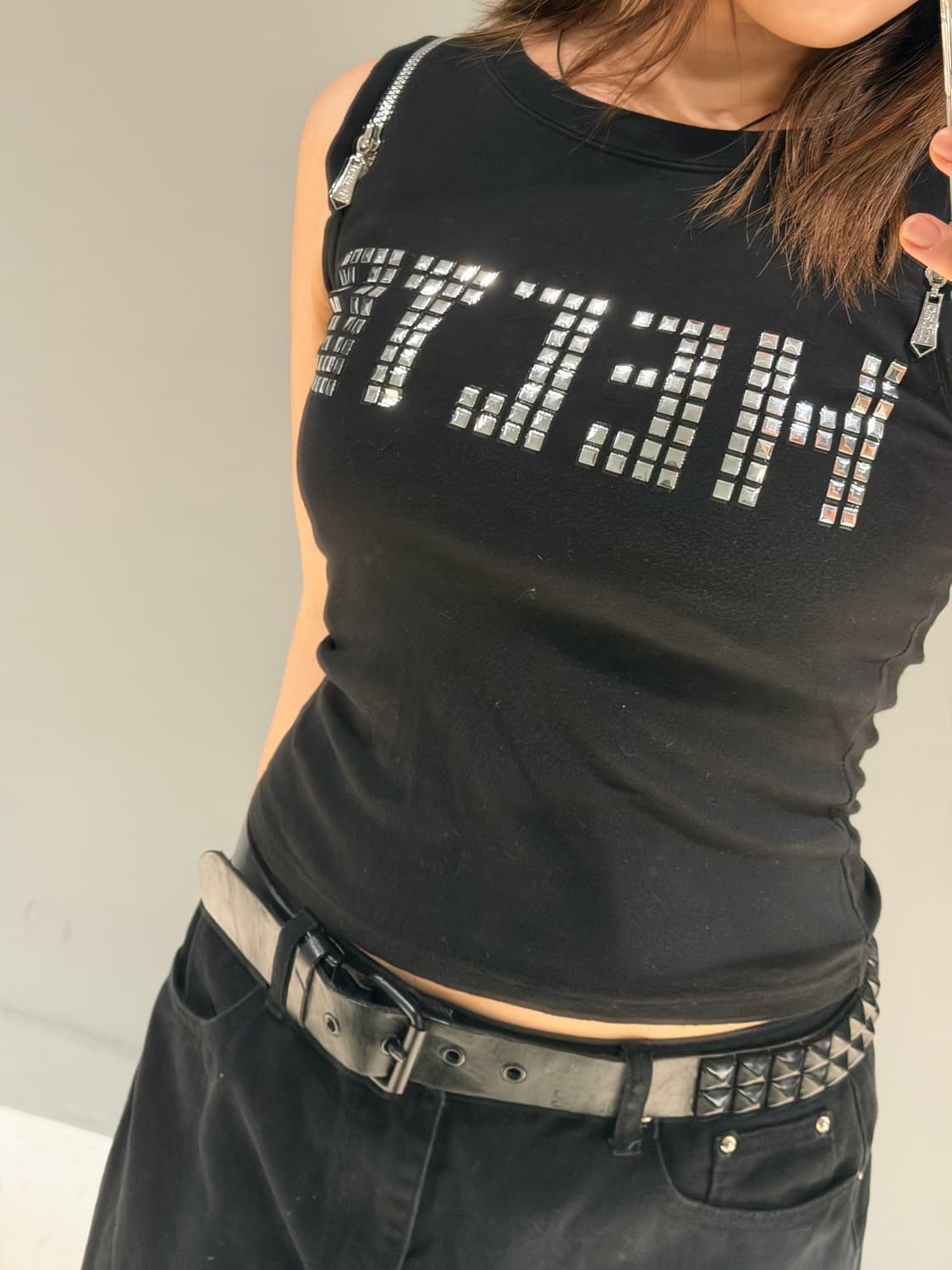 Cecil Mcbee stud lettering sleeveless 상품이미지3