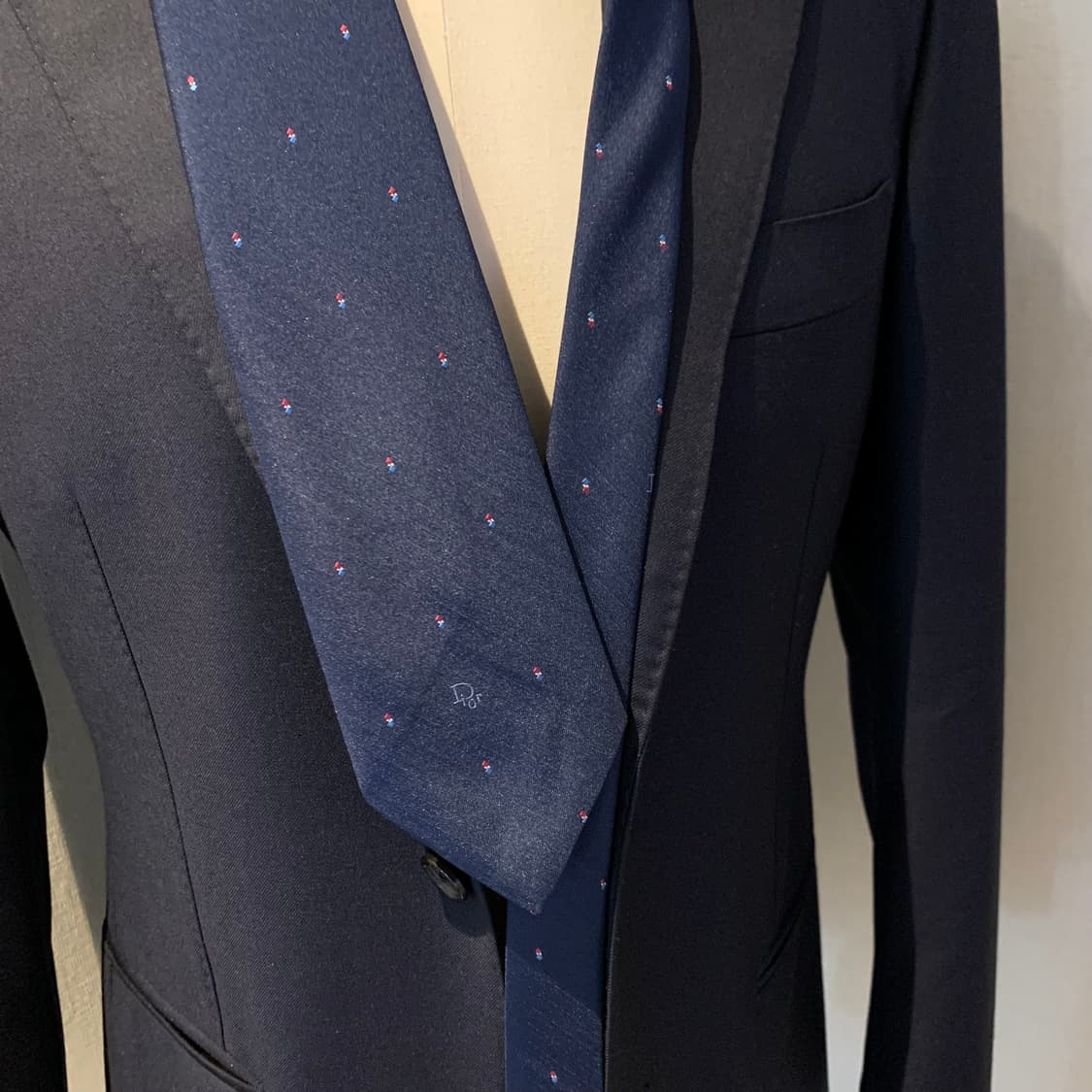 크리스찬 디올 명품넥타이 혼방 네이비 결혼식룩 A+등급 8cm 상품이미지2