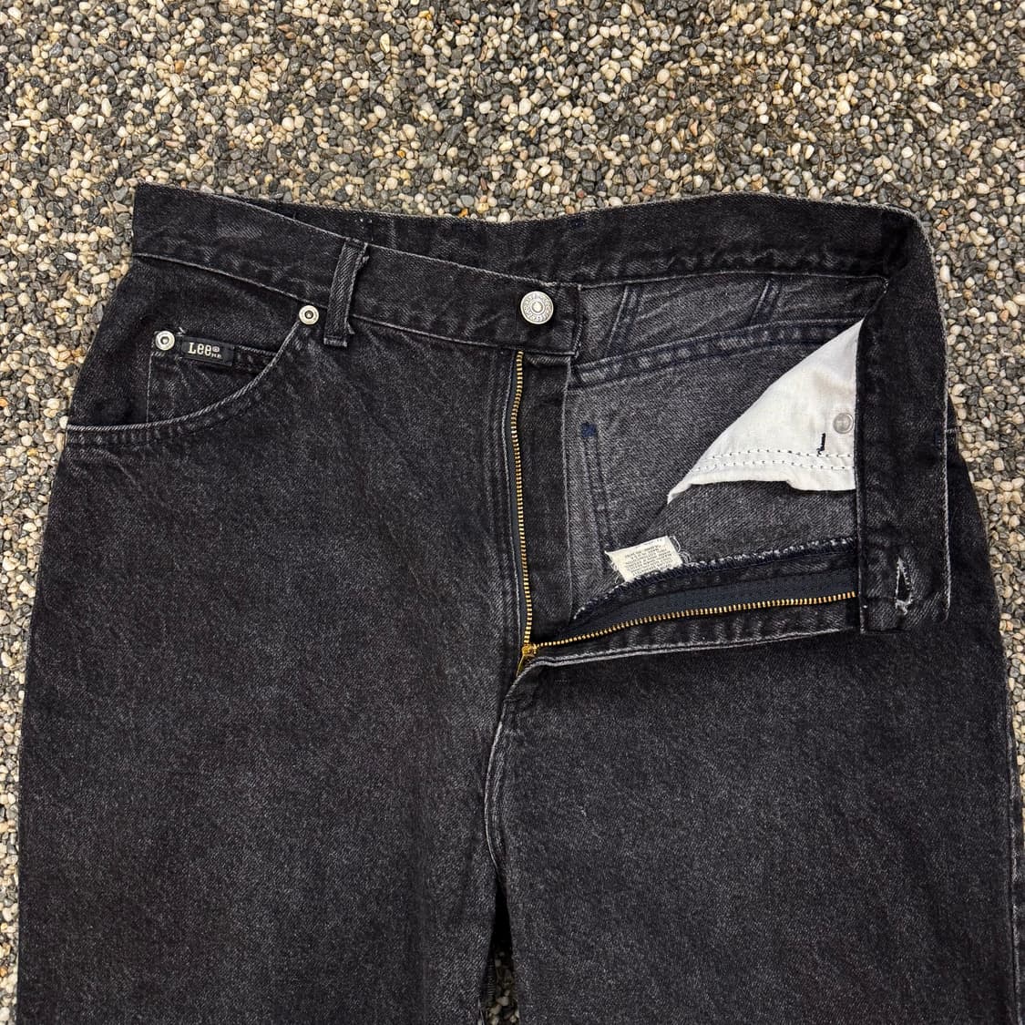 90s Lee 우먼스 하이웨이스트 테이퍼드 블랙진 made in USA  상품이미지3