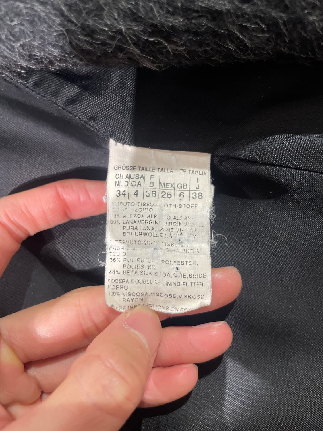 막스마라 블랙 플랫 카라 히든 버튼 알파카 울 코트 상품이미지8