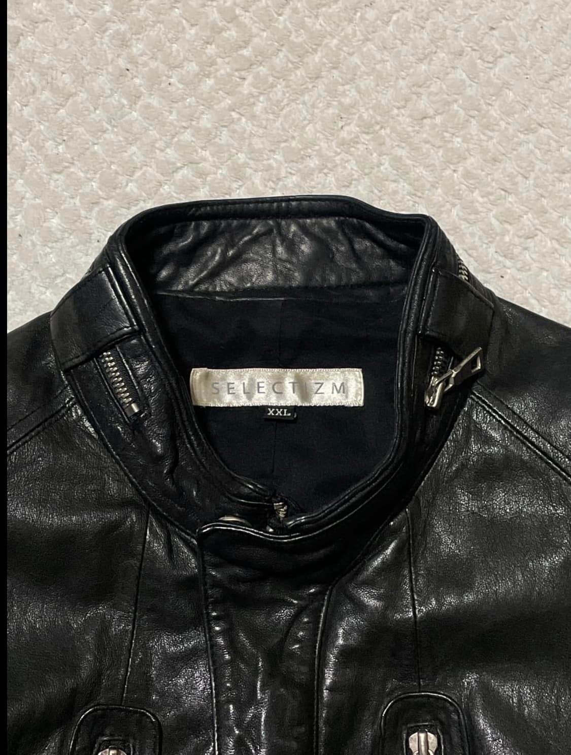 [L]셀렉티즘 레더 램스킨 라이더 자켓 상품이미지5