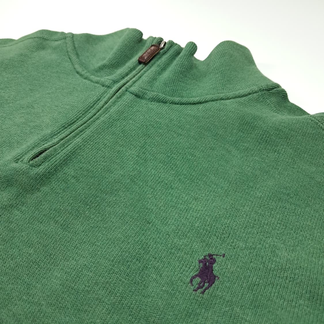 CN856 2XL 폴로 랄프로렌 옐로우그린 하프집업 긴팔 니트 스웨터 상품이미지5