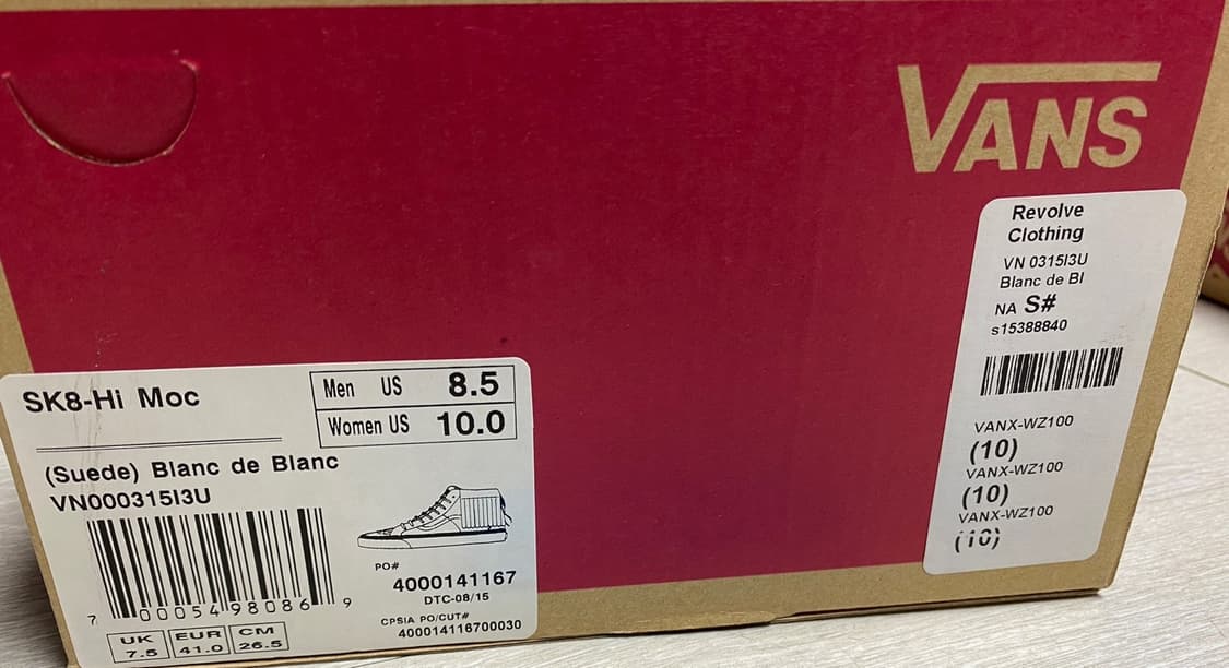 [265] 반스 스케이트 하이 스웨이드 목 (반즈빔) 새상품 상품이미지3