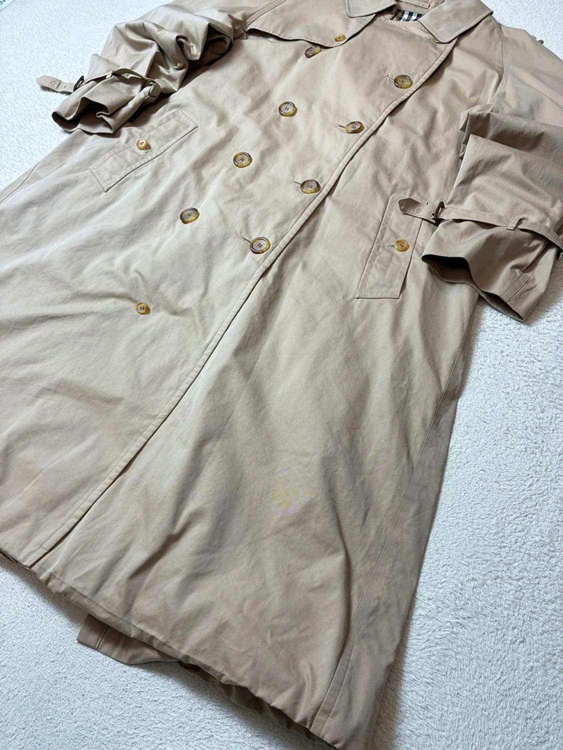 버버리 90's 더블브레스트 안감 노바체크 트렌치 코트 PN7530 상품이미지3