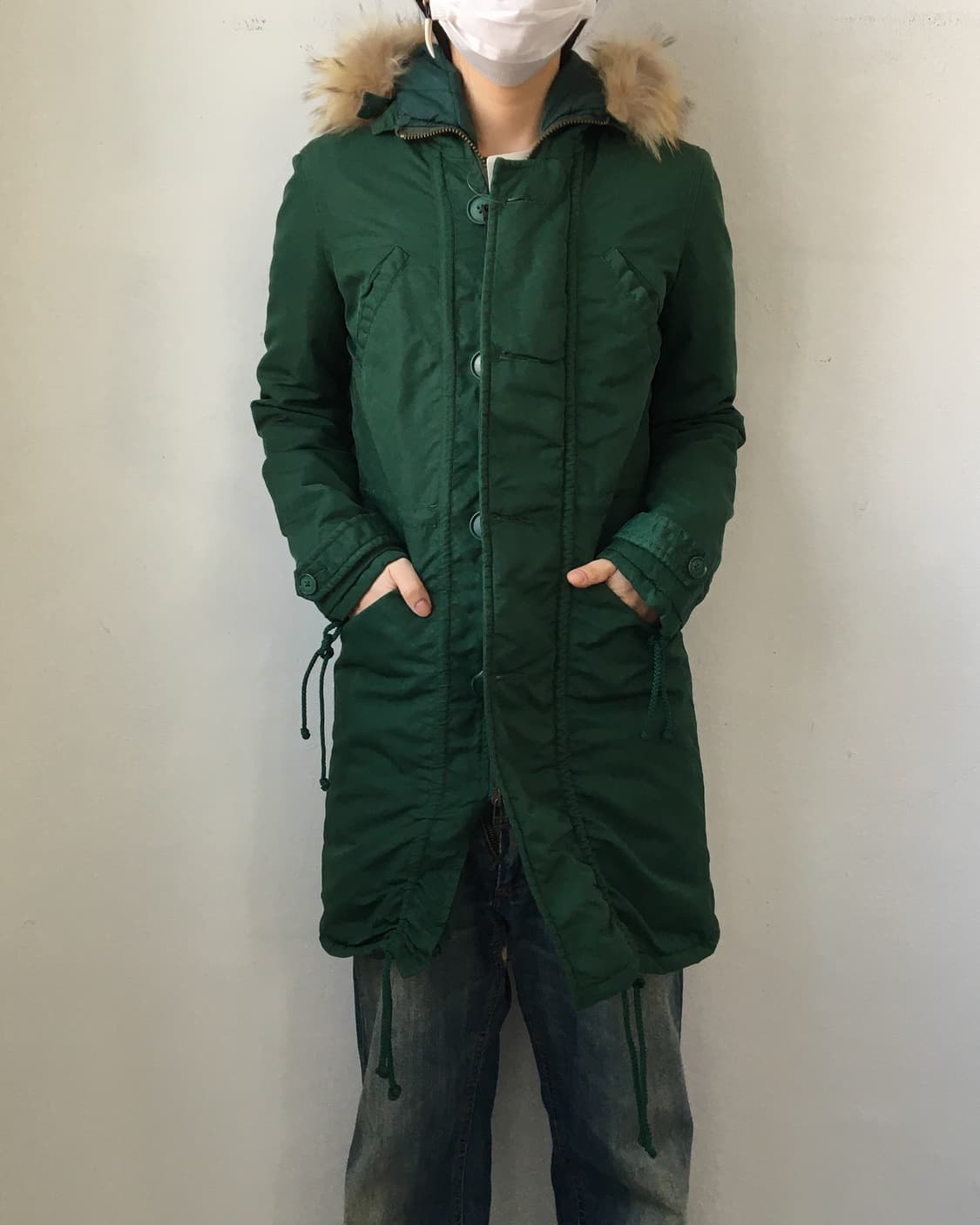 Fake fur hood jacket 상품이미지1