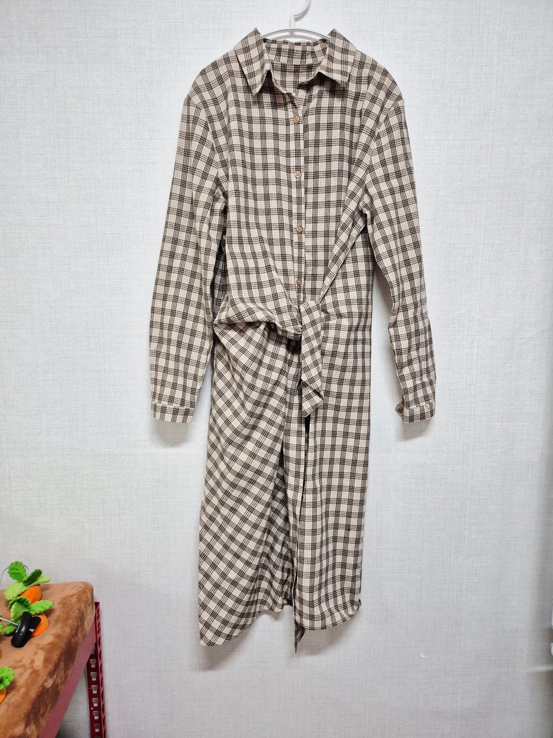 체크 롱 원피스 상품이미지1