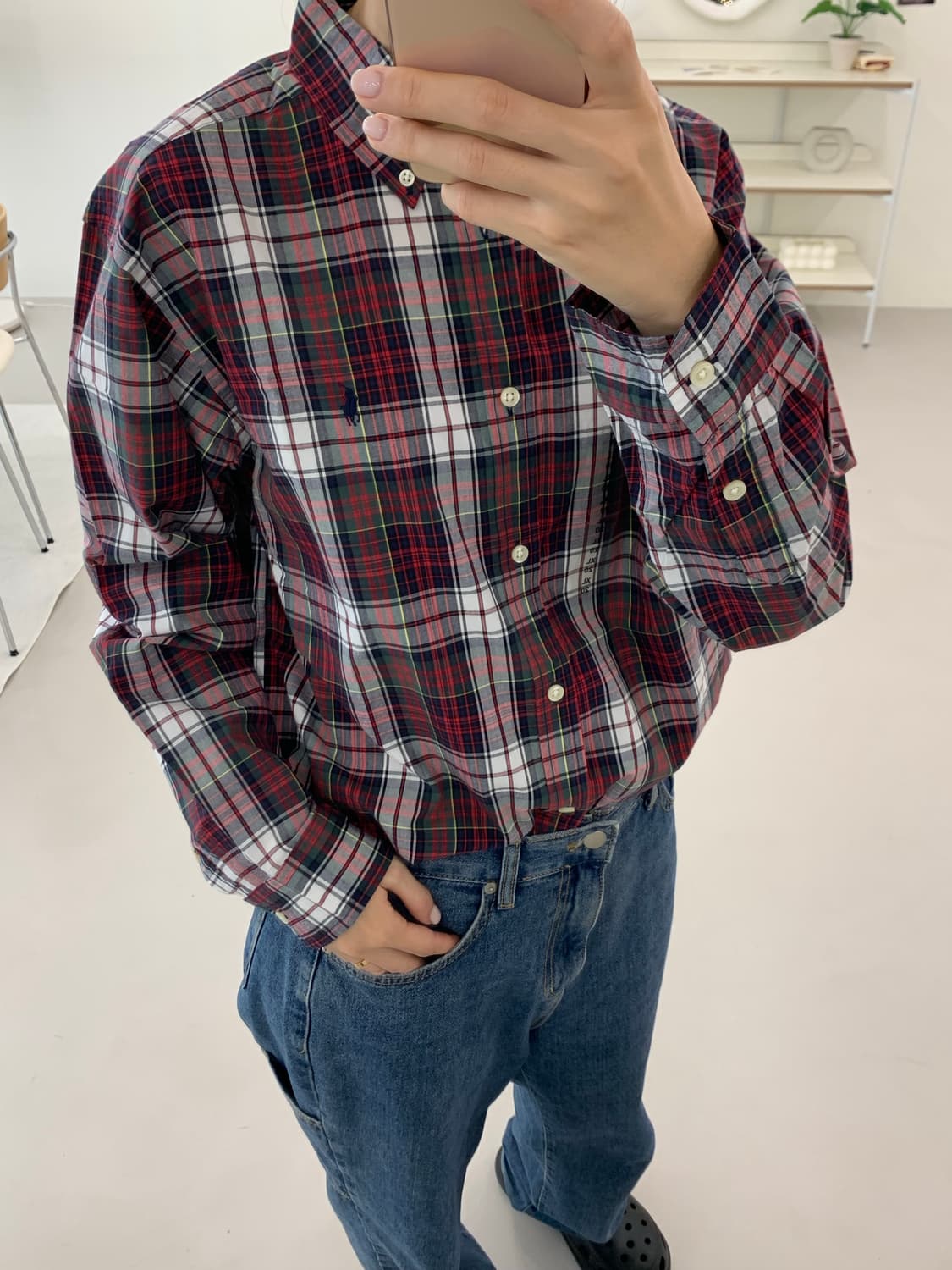 폴로 랄프로렌 보이즈 체크 셔츠 XL(20) 상품이미지1