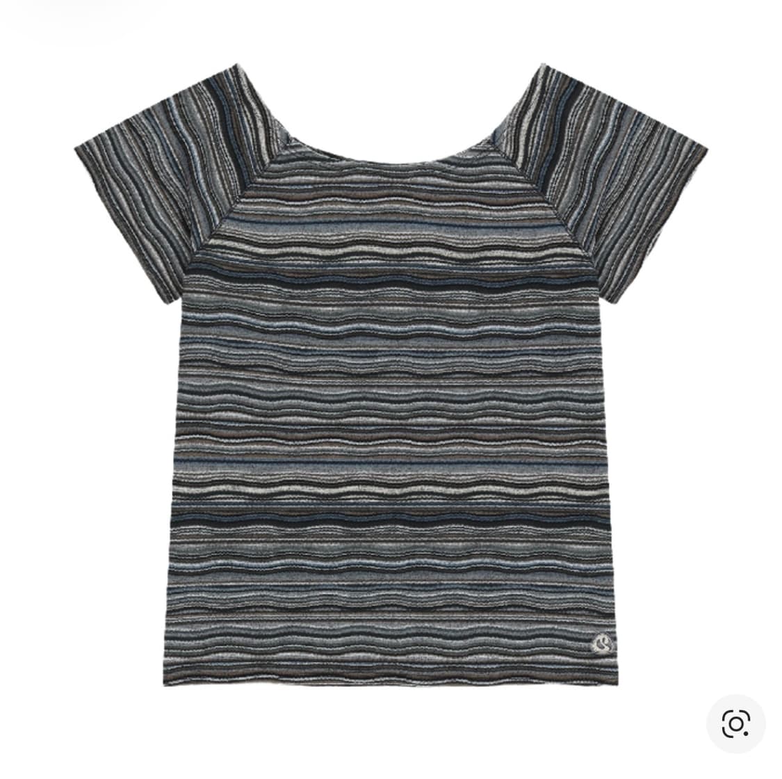 코이세이오 웨이브 스트라이프 니트 티셔츠 네이비 상품이미지1