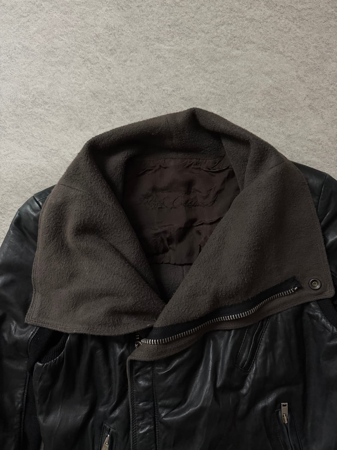 릭오웬스 램스킨 하이넥 자켓 상품이미지5