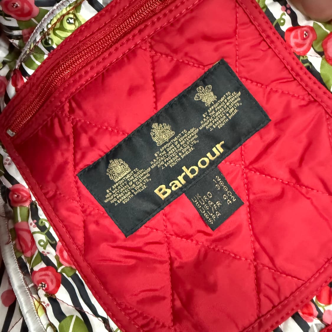 바버 레드 퀼팅 자켓 상품이미지4