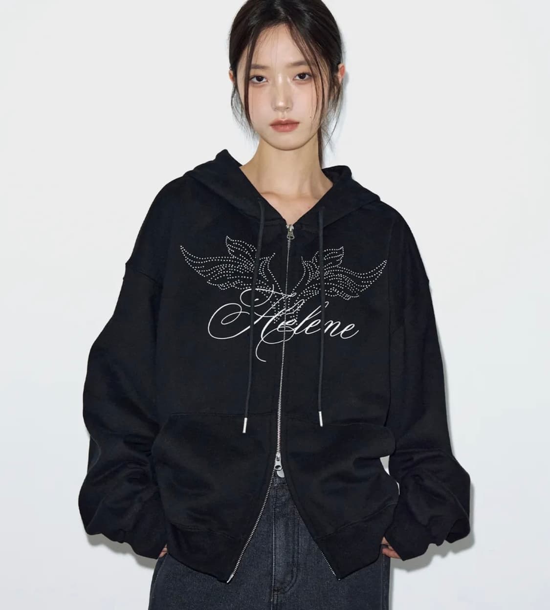 새상품 헬레네파리스 엔젤 레터링 후드집업 상품이미지1
